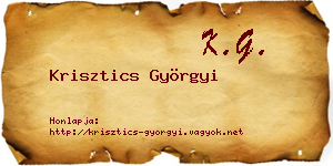 Krisztics Györgyi névjegykártya