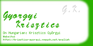 gyorgyi krisztics business card