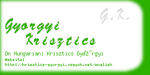 gyorgyi krisztics business card